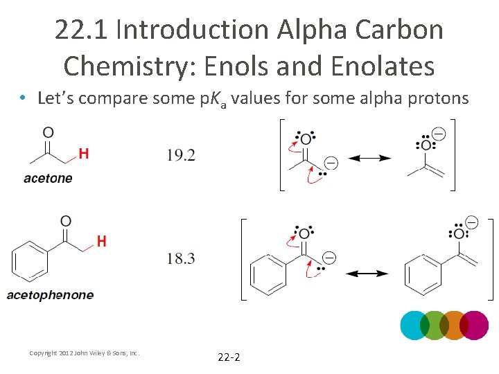 22. 1 Introduction Alpha Carbon Chemistry: Enols and Enolates • Let’s compare some p.