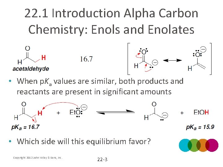 22. 1 Introduction Alpha Carbon Chemistry: Enols and Enolates • When p. Ka values