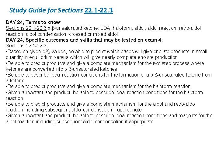 Study Guide for Sections 22. 1 -22. 3 DAY 24, Terms to know: Sections