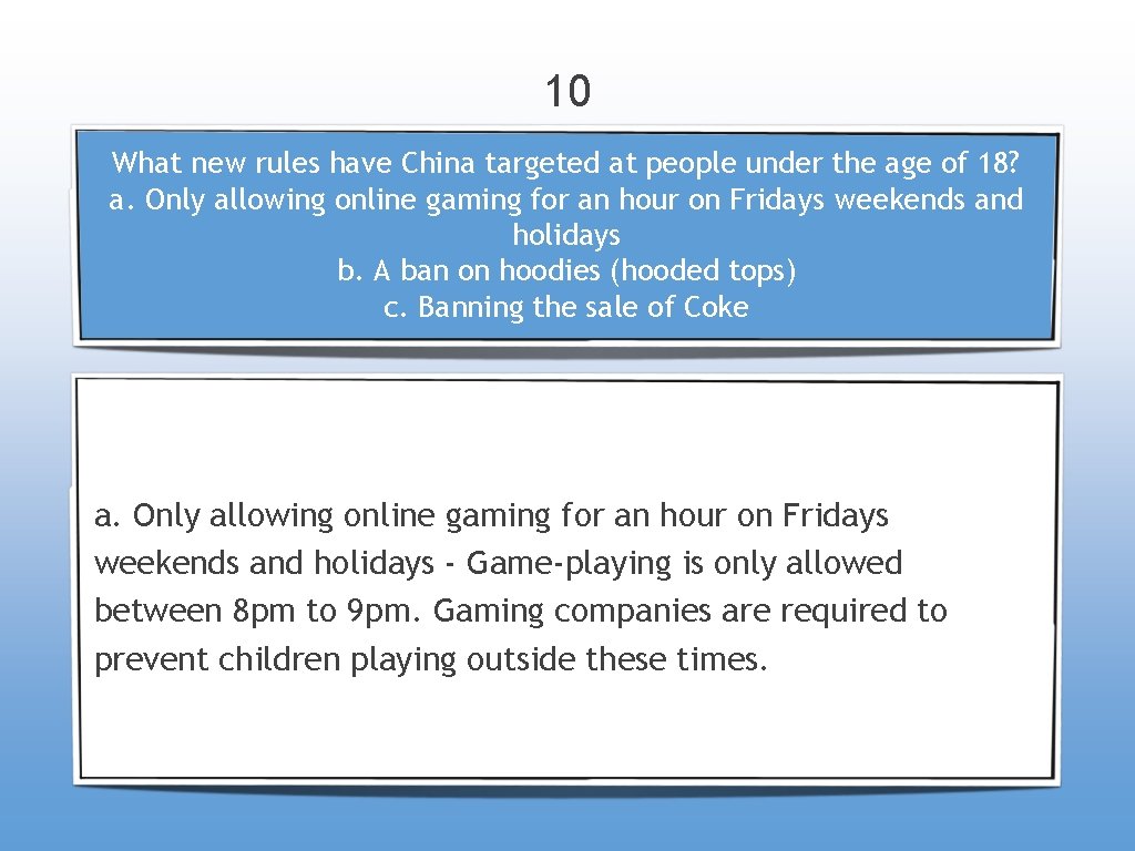 10 What new rules have China targeted at people under the age of 18?