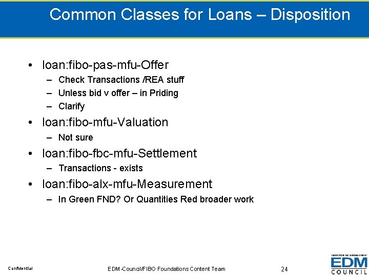 Common Classes for Loans – Disposition • loan: fibo-pas-mfu-Offer – Check Transactions /REA stuff