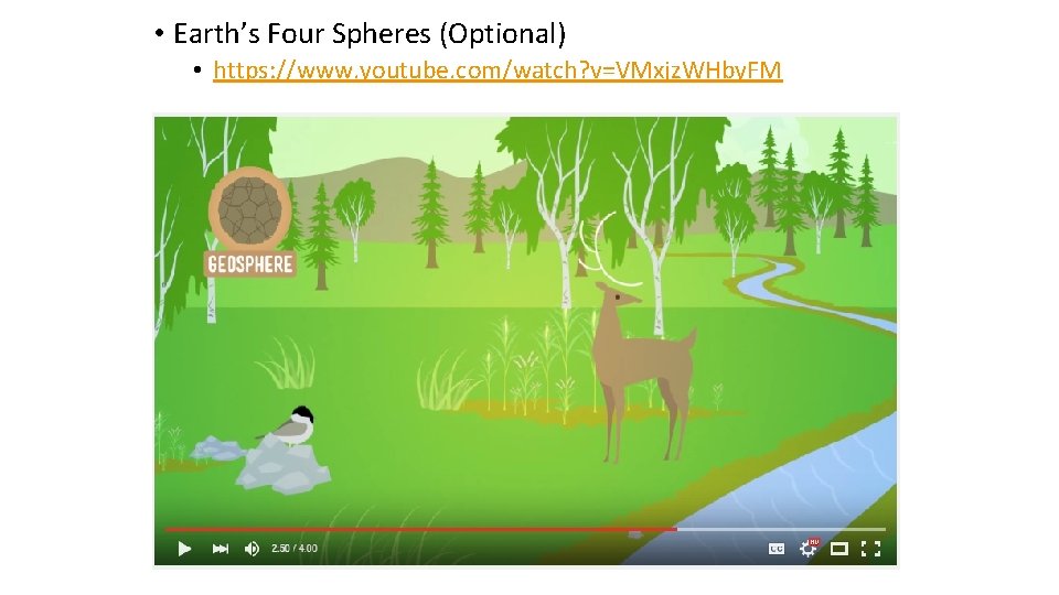 • Earth’s Four Spheres (Optional) • https: //www. youtube. com/watch? v=VMxjz. WHby. FM