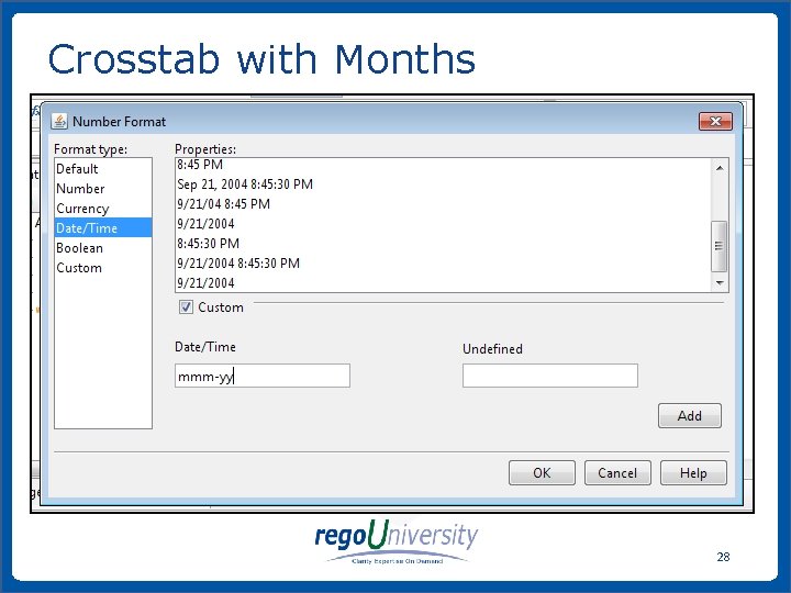 Crosstab with Months 28 www. regoconsulting. com Phone: 1 -888 -813 -0444 