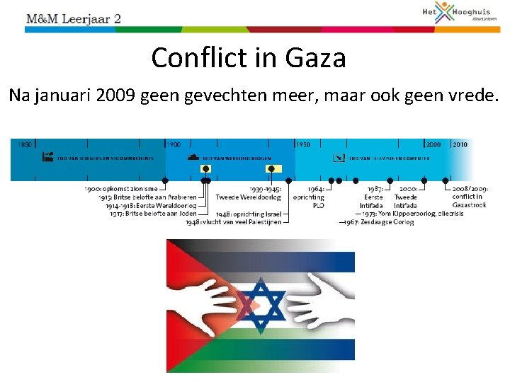 Conflict in Gaza Na januari 2009 geen gevechten meer, maar ook geen vrede. 