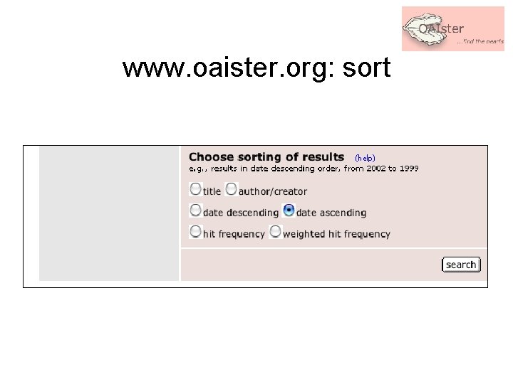 www. oaister. org: sort 