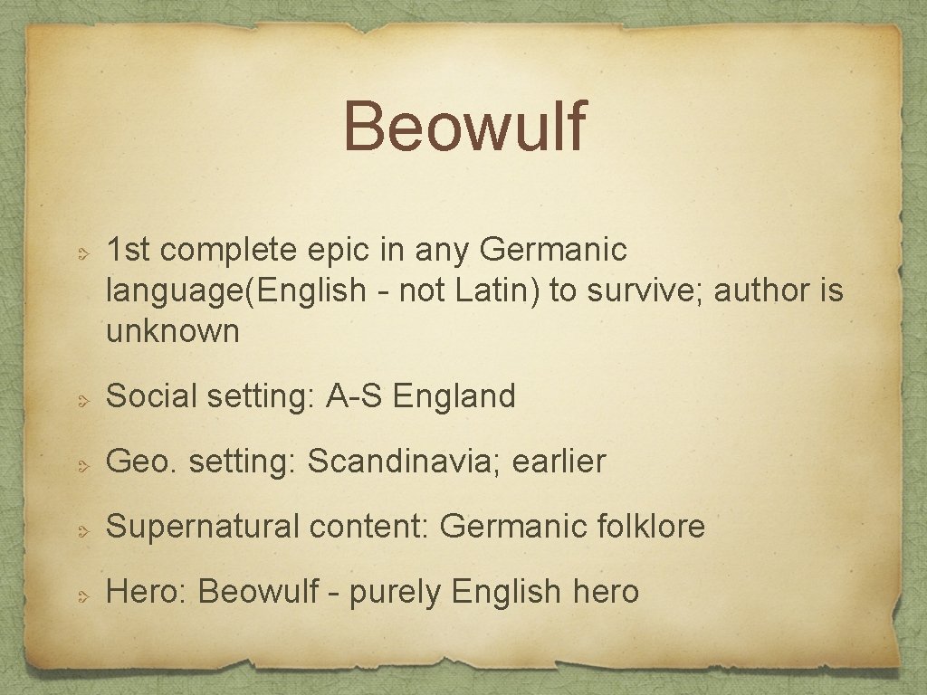 Beowulf Epic Definition long stylized narrative poem celebrating