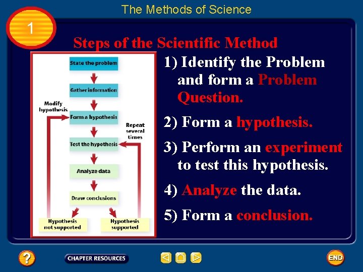 The Methods of Science 1 Steps of the Scientific Method 1) Identify the Problem