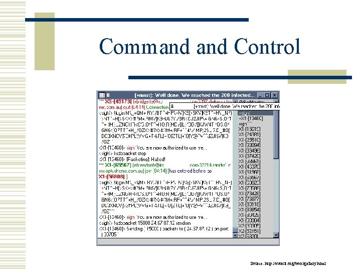 Command Control Source: http: //swatit. org/bots/gallery. html 