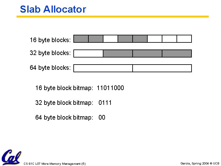 Slab Allocator 16 byte blocks: 32 byte blocks: 64 byte blocks: 16 byte block Slab Allocator 16 byte blocks: 32 byte blocks: 64 byte blocks: 16 byte block