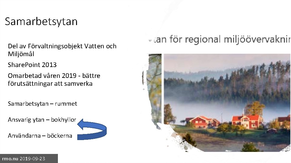 Samarbetsytan Del av Förvaltningsobjekt Vatten och Miljömål Share. Point 2013 Omarbetad våren 2019 -