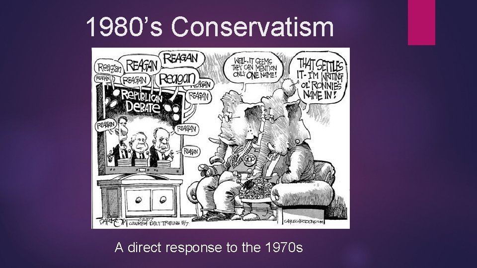 1980’s Conservatism A direct response to the 1970 s 