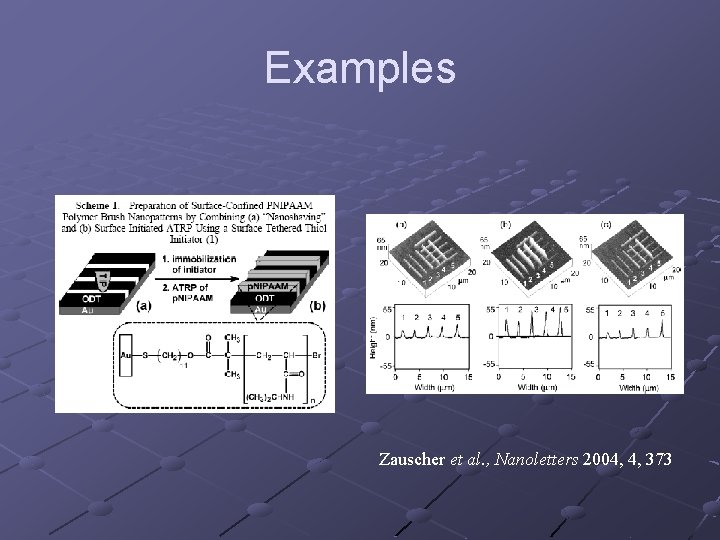 Examples Zauscher et al. , Nanoletters 2004, 4, 373 