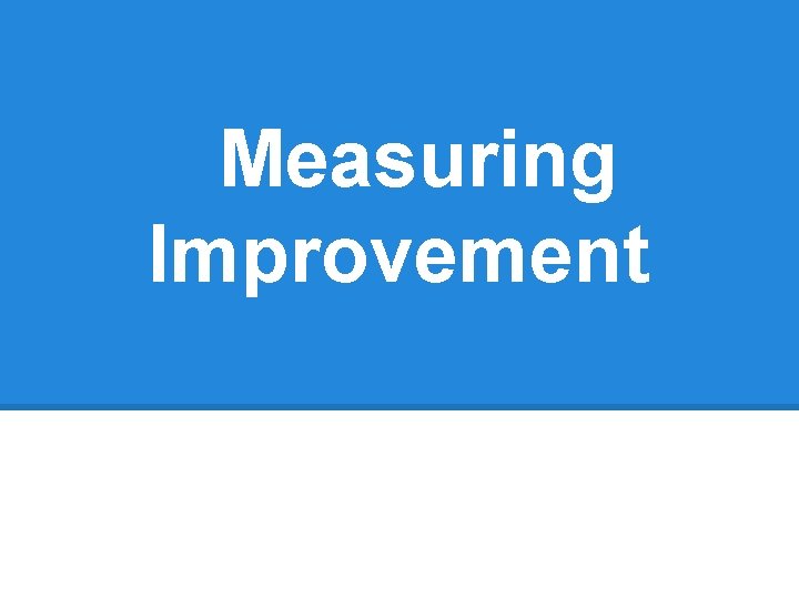 Measuring Improvement 