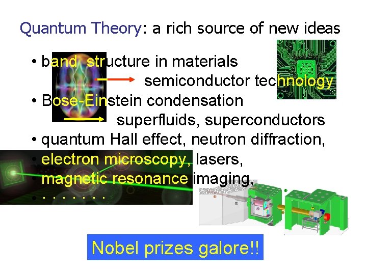 Quantum Theory: a rich source of new ideas • band structure in materials semiconductor