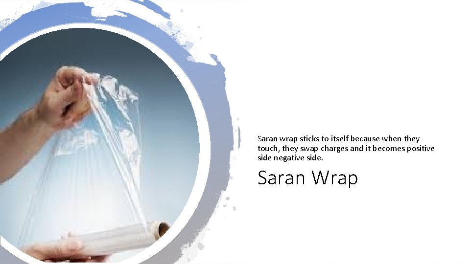 Saran wrap sticks to itself because when they touch, they swap charges and it