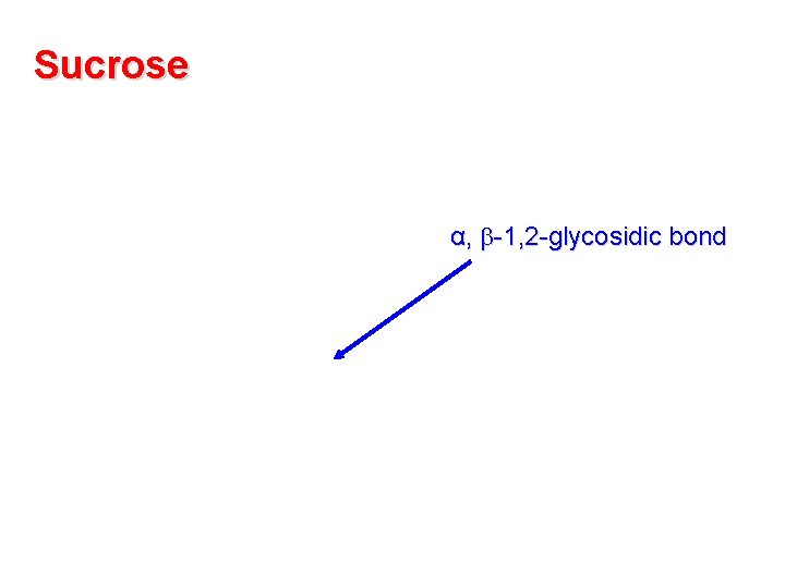Sucrose α, -1, 2 -glycosidic bond Sucrose α, -1, 2 -glycosidic bond