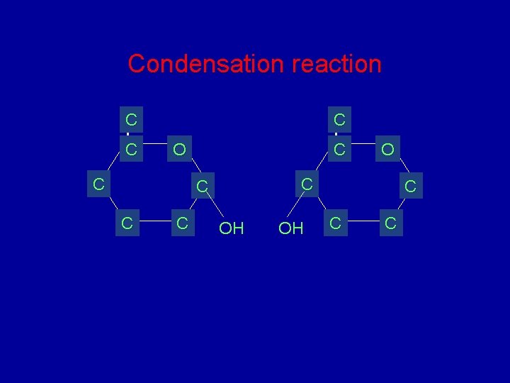 Condensation reaction C C C O OH OH C C C Condensation reaction C C C O OH OH C C C