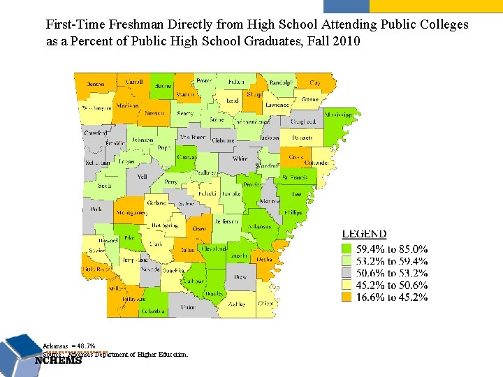 First-Time Freshman Directly from High School Attending Public Colleges as a Percent of Public