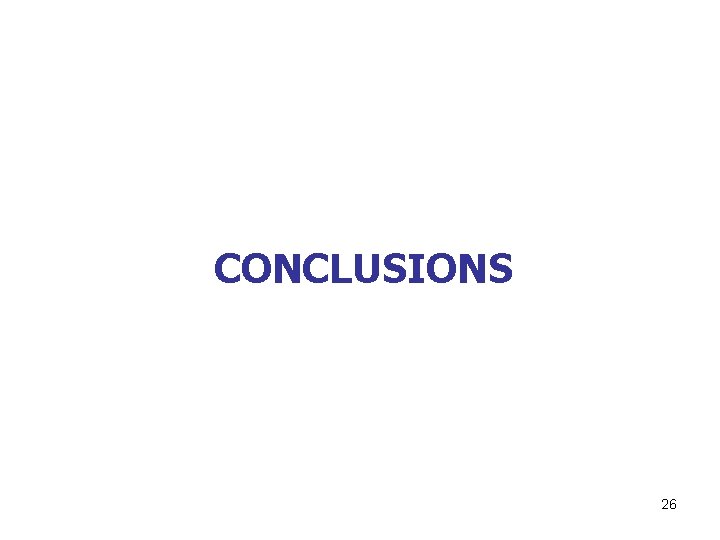 CONCLUSIONS 26 