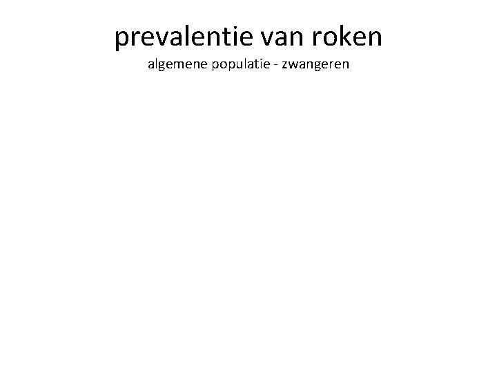 prevalentie van roken algemene populatie - zwangeren 