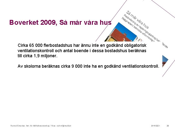 Boverket 2009, Så mår våra hus Cirka 65 000 flerbostadshus har ännu inte en