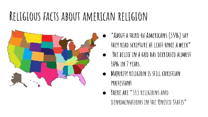 Religious facts about american religion ● “About a third of Americans (35%) say they