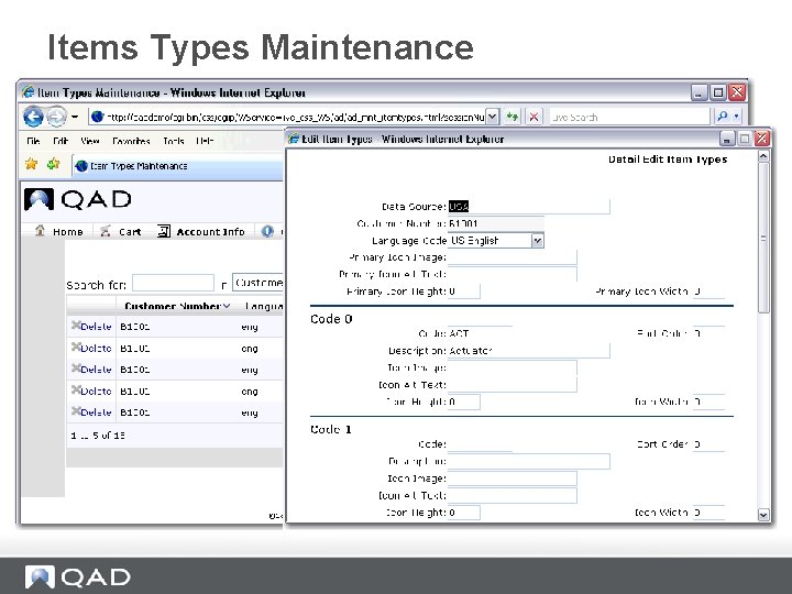 Items Types Maintenance 