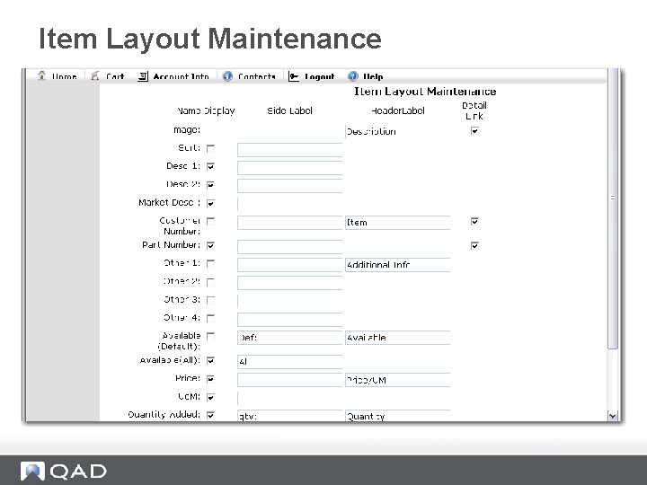 Item Layout Maintenance 