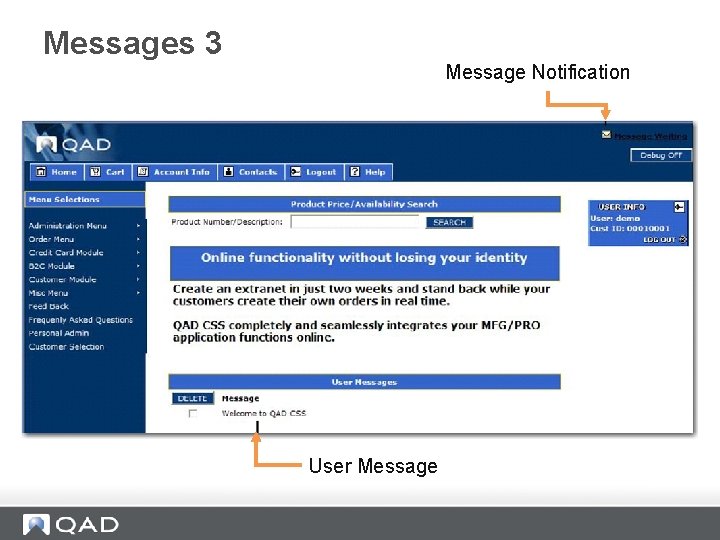 Messages 3 Message Notification User Message 