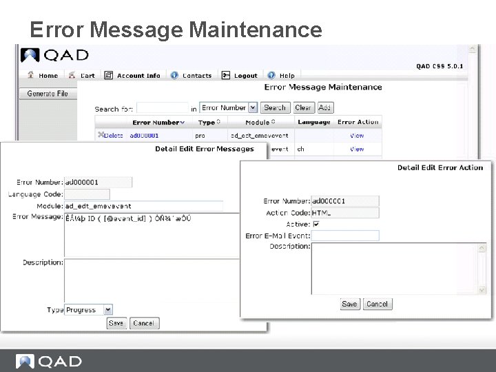 Error Message Maintenance 