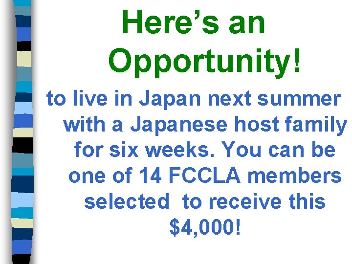 Here’s an Opportunity! to live in Japan next summer with a Japanese host family