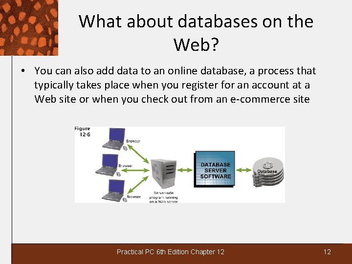 What about databases on the Web? • You can also add data to an