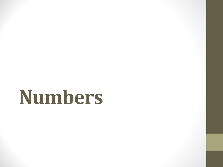 Numbers Numbers
