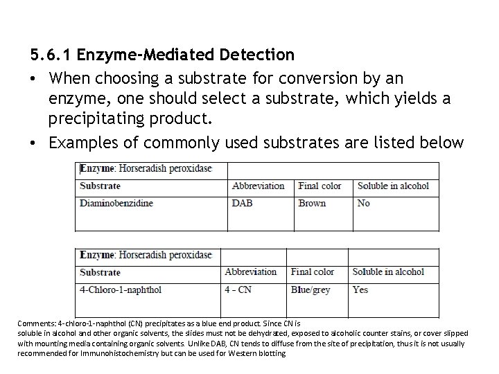 5. 6. 1 Enzyme-Mediated Detection • When choosing a substrate for conversion by an