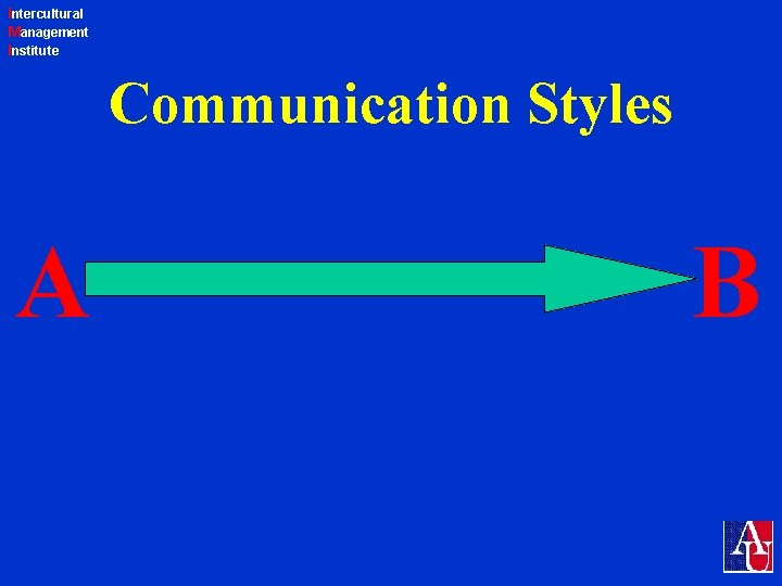 Intercultural Management Institute Communication Styles A B 