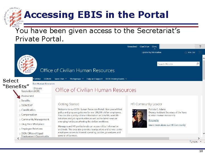 Accessing EBIS in the Portal You have been given access to the Secretariat’s Private