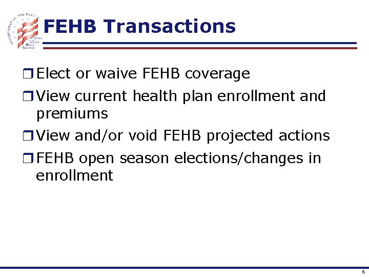EMPLOYEE BENEFITS INFORMATION SYSTEM EBIS Department of the