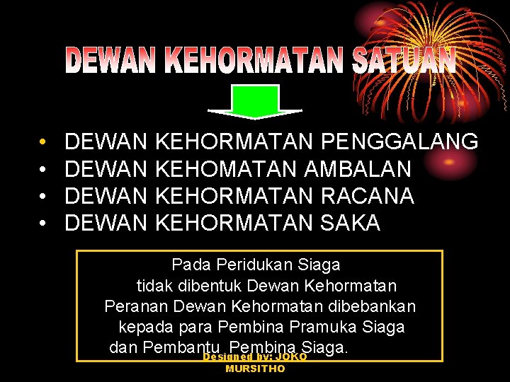  • • DEWAN KEHORMATAN PENGGALANG DEWAN KEHOMATAN AMBALAN DEWAN KEHORMATAN RACANA DEWAN KEHORMATAN