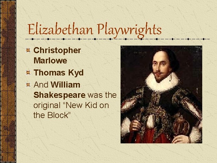 Elizabethan Playwrights Christopher Marlowe Thomas Kyd And William Shakespeare was the original “New Kid