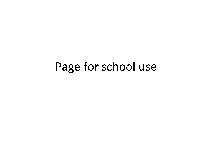 Page for school use 