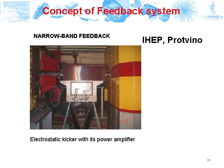 Concept of Feedback system NARROW-BAND FEEDBACK IHEP, Protvino Electrostatic kicker with its power amplifier