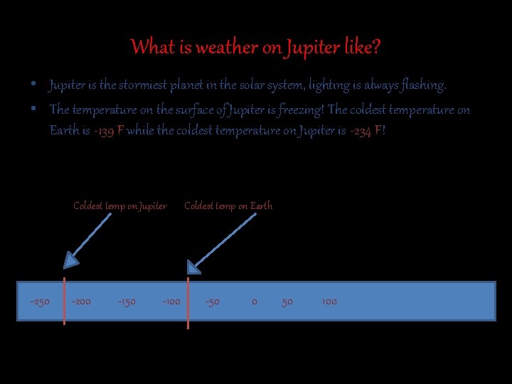 What is weather on Jupiter like? • Jupiter is the stormiest planet in the