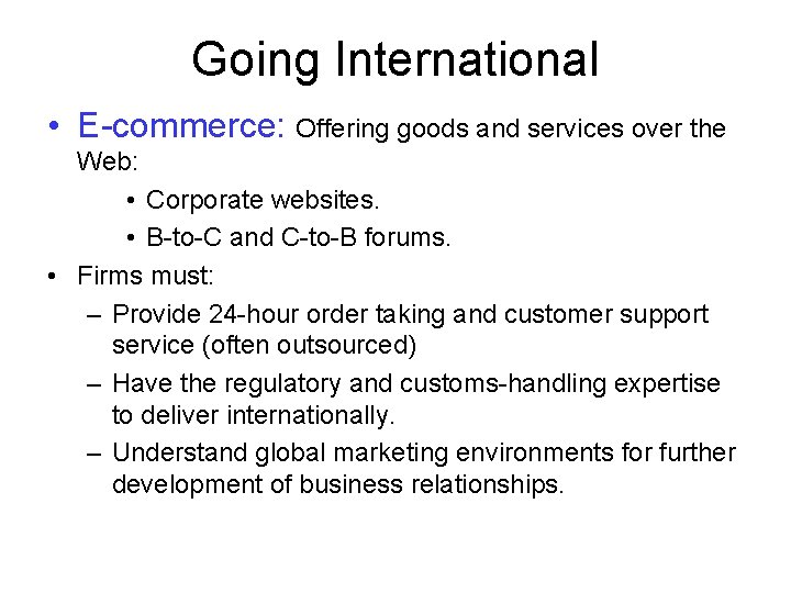 International Marketing Czinkota Ronkainen Spring 2010 Web Slides