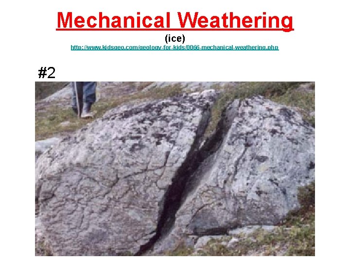 Mechanical Weathering (ice) http: //www. kidsgeo. com/geology-for-kids/0066 -mechanical-weathering. php #2 