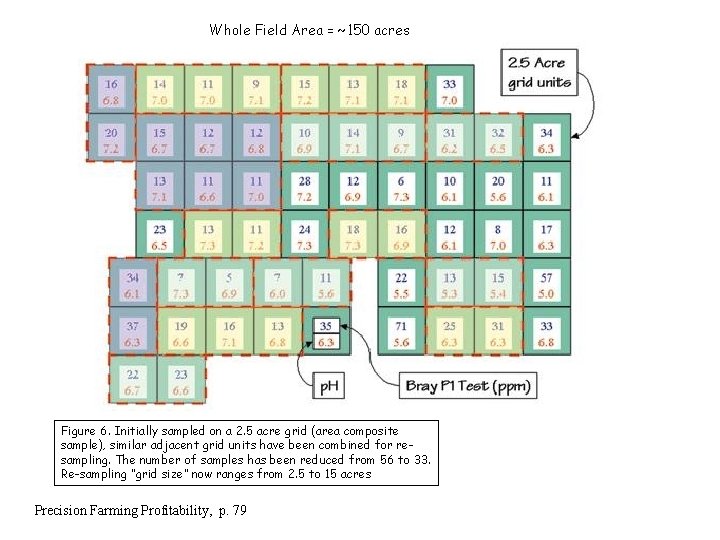 Whole Field Area = ~150 acres Figure 6. Initially sampled on a 2. 5