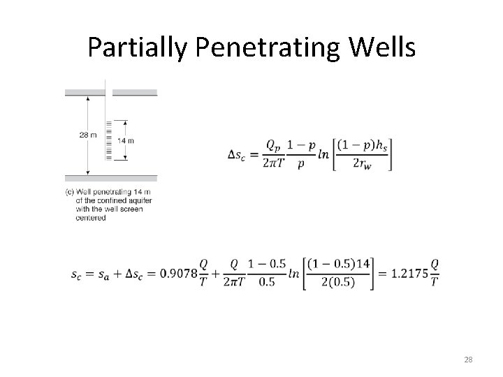 Partially Penetrating Wells 28 