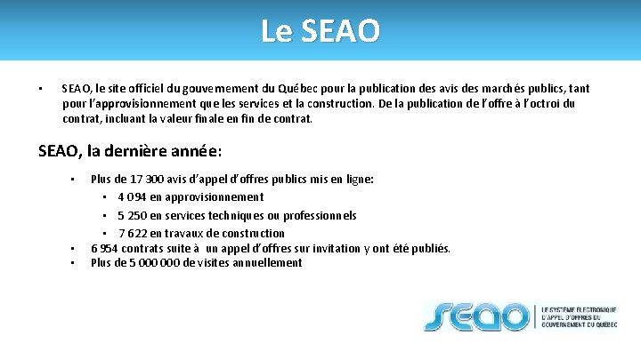 Le SEAO • SEAO, le site officiel du gouvernement du Québec pour la publication