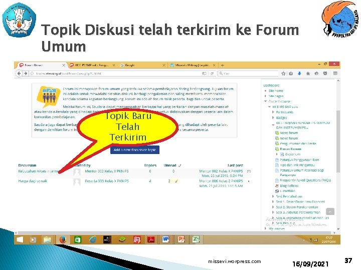 Topik Diskusi telah terkirim ke Forum Umum Topik Baru Telah Terkirim missevi. worpress. com