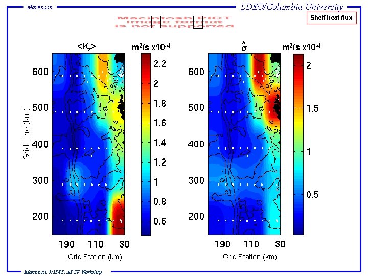 LDEO/Columbia University Martinson Shelf heat flux m 2/s x 10 -4 ^ Grid Line