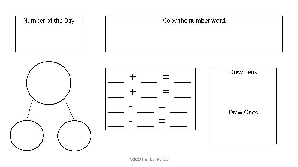 Number of the Day Copy the number word. ___ + ___ = ___ ___